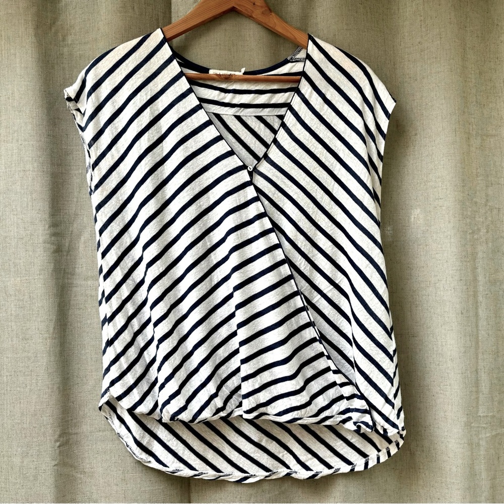 Rag & Bone Jean Stripe Wrap Top | Small
